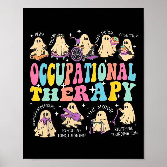 Ot Occupational Therapy Therapist Halloween Spooky Poster (Front)