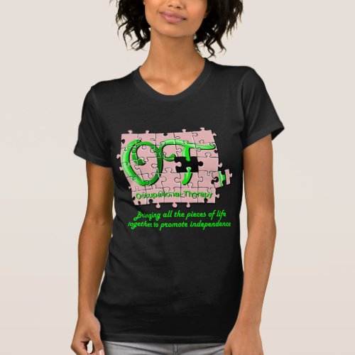 ot puzzle pink and green T_Shirt