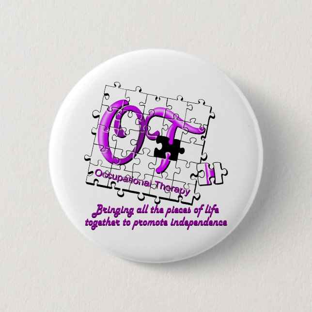 ot puzzle purple pinback button (Front)