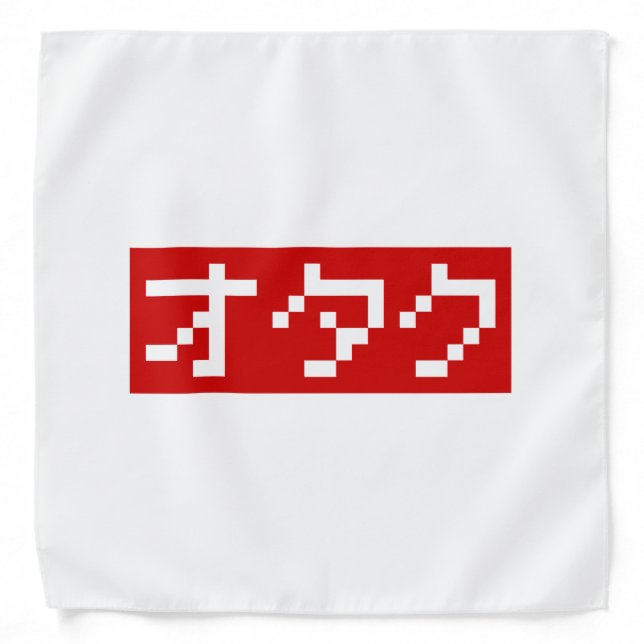 OTAKU 8 Bit Pixel Japanese Katakana BLOCK Bandana (Front)
