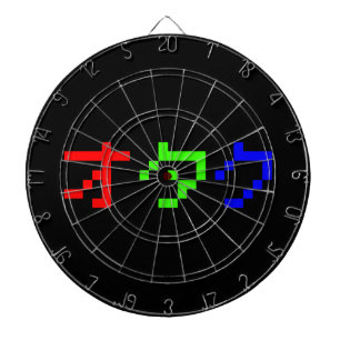 OTAKU 8 Bit Pixel Japanese Katakana Dart Board