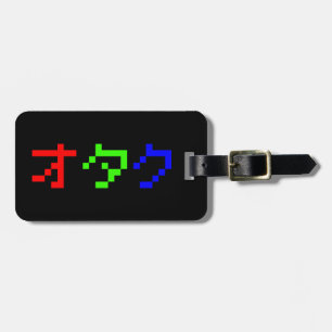 OTAKU 8 Bit Pixel Japanese Katakana Luggage Tag