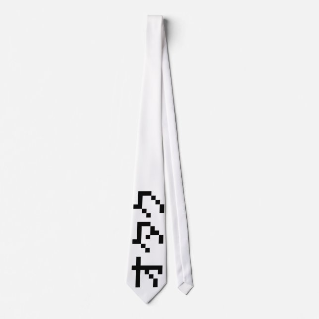 OTAKU 8 Bit Pixel Japanese Katakana Neck Tie (Front)