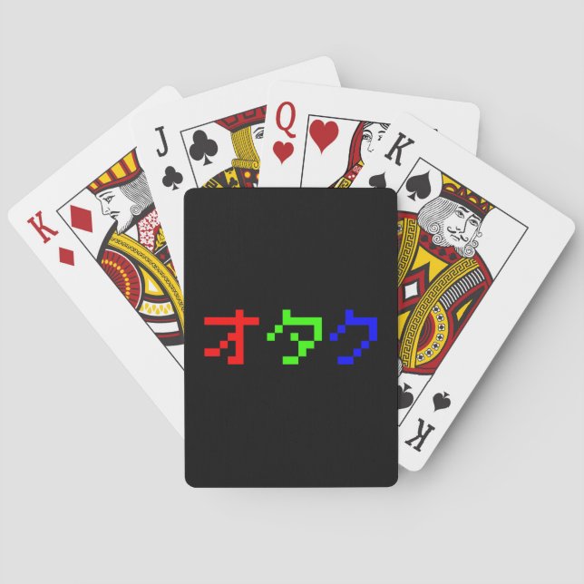 OTAKU 8 Bit Pixel Japanese Katakana Poker Cards (Back)