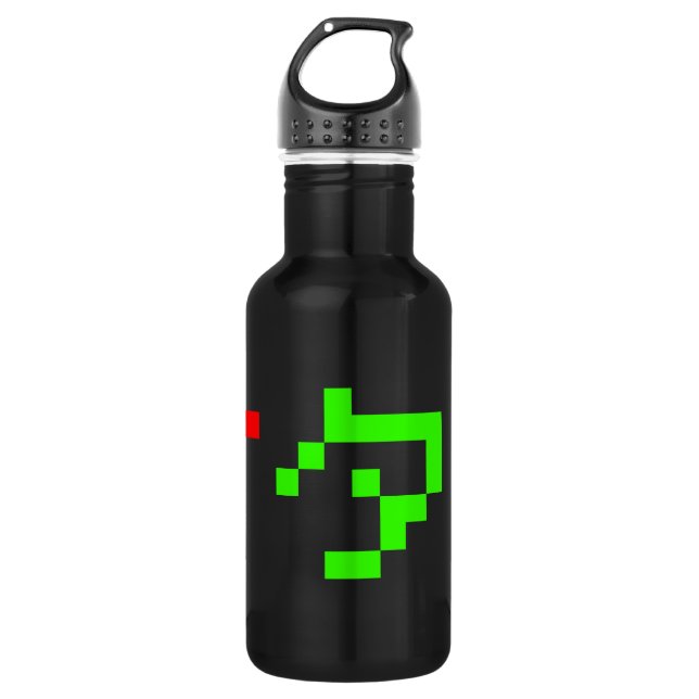 OTAKU 8 Bit Pixel Japanese Katakana Stainless Steel Water Bottle (Front)