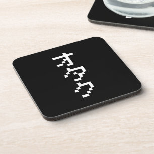 OTAKU 8 Bit Pixel Japanese Katakana Vertical Drink Coaster