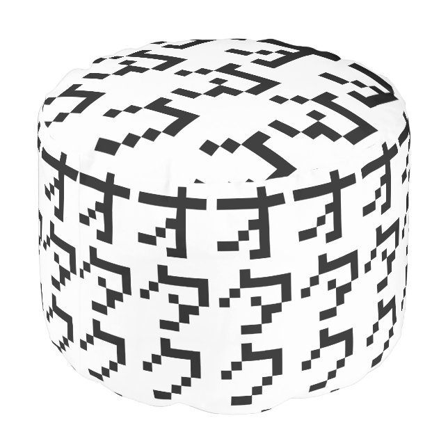 OTAKU 8 Bit Pixel Japanese Katakana Vertical Pouf (Angled Back)
