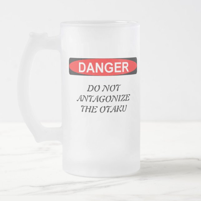 Otaku Anime Lovers Frosted Glass Beer Mug (Left)