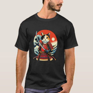 Otaku Calico Cat Samurai T-Shirt