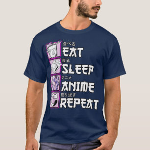 Otaku Eat Sleep Anime Repeat Cute Manga Animes T-Shirt
