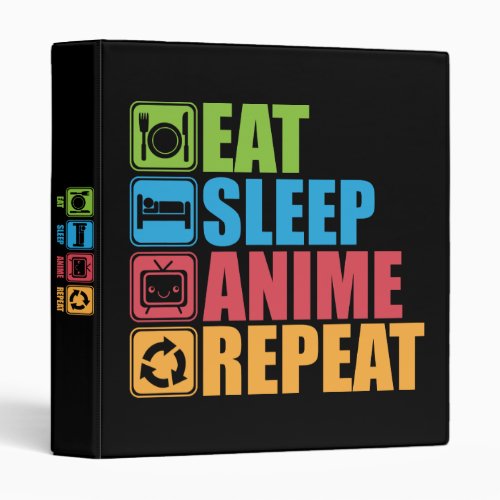 Otaku _ Eat Sleep Anime Repeat _ Manga Funny Binder