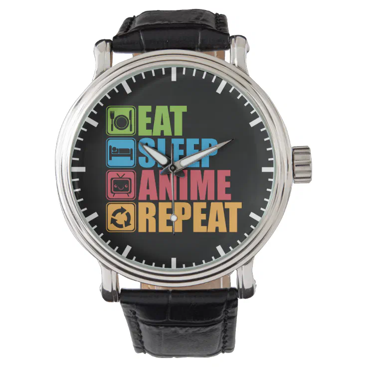 Otaku - Eat, Sleep, Anime, Repeat - Manga, Funny Wristwatch | Zazzle Otaku - Eat, Sleep, Anime, Repeat - Manga, Funny Wristwatch | Zazzle