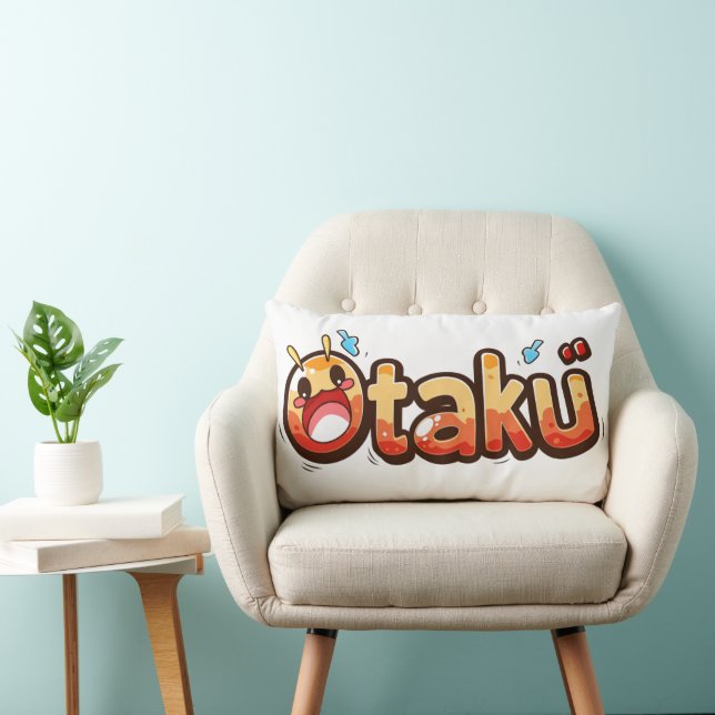 Otaku Funny Text Lumbar Pillow (Chair)