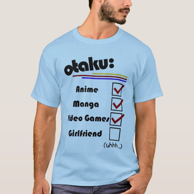 Otaku (male version - female availible) T-Shirt (Front)