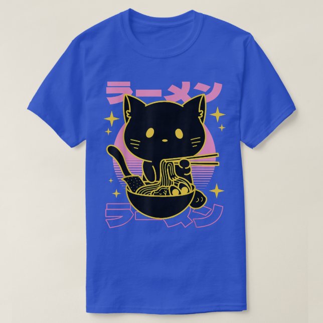 Otaku Noodles Neko Kawaii Anime Cat Ramen  T-Shirt (Design Front)