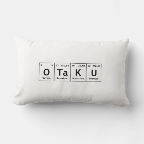OTaKU Periodic Table Elements Word Chemistry Atoms Lumbar Pillow