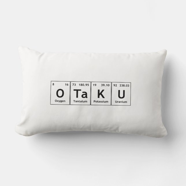 OTaKU Periodic Table Elements Word Chemistry Atoms Lumbar Pillow (Front)