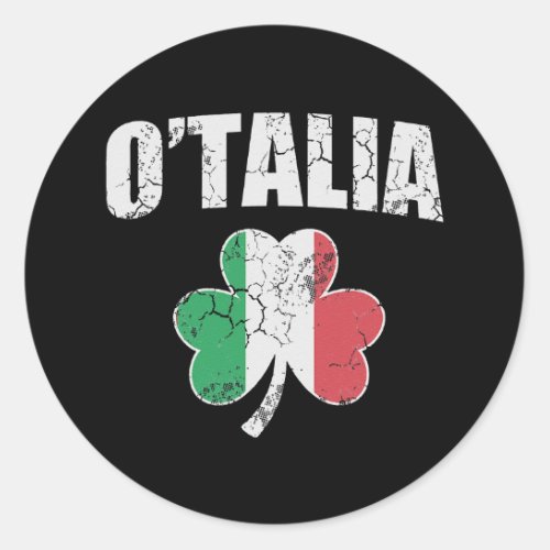 Otalia Italian Italy Flag Irish St Patricks Day Classic Round Sticker
