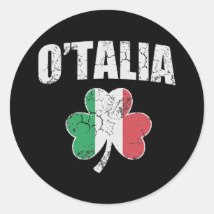 O'talia Italian Italy Flag Irish St Patrick's Day Classic Round Sticker