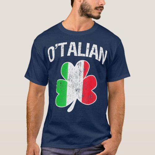 OTalian Italian Shamrock Flag Italy Pride Irish T_Shirt