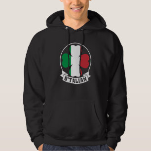 O'Talian Saint Patrick With Irish & Italia Flag on Hoodie