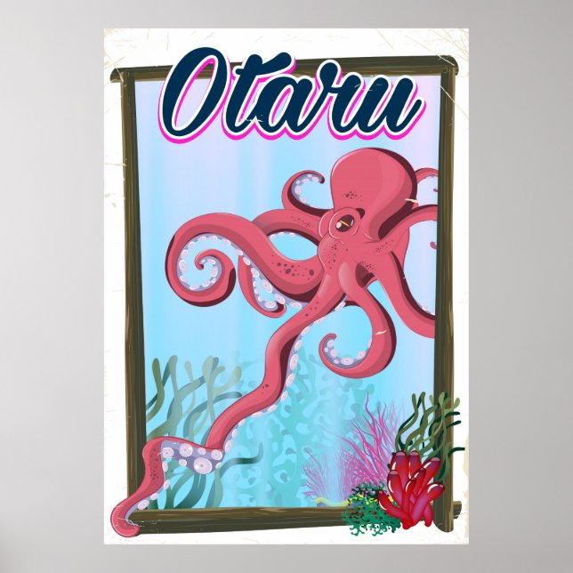 Otaru Japan Squid travel poster (Front)