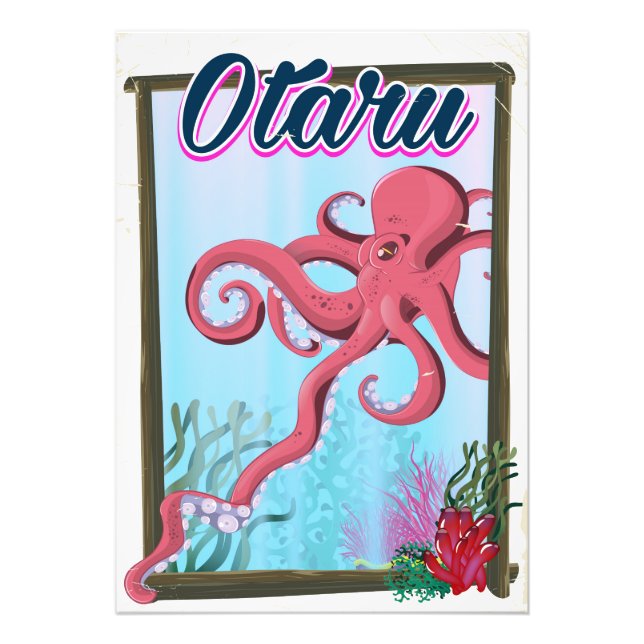 Otaru Japan Squid travel poster (Front)