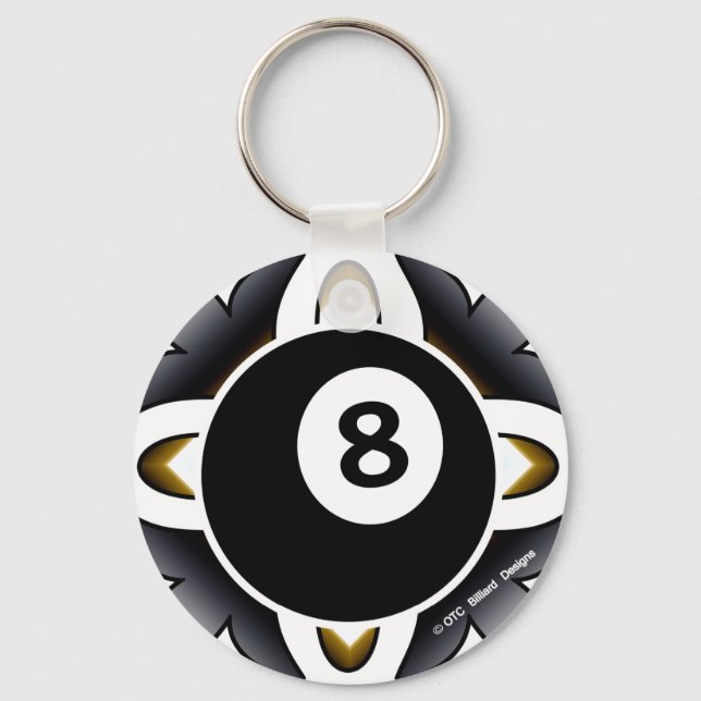 OTC Billiards 8 Ball Deco Keychain (Front)