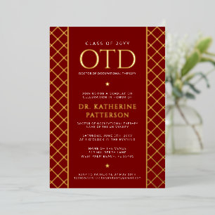 OTD Doctor of Occupational Therapy Graduation Foil Invitation