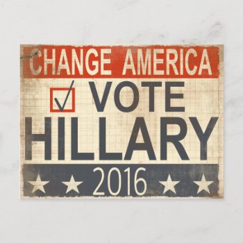 Ote Hillary Clinton 2016 Election Postcard by cardland at Zazzle
