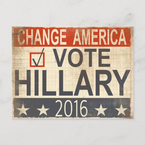 ote Hillary Clinton 2016 Election Postcard