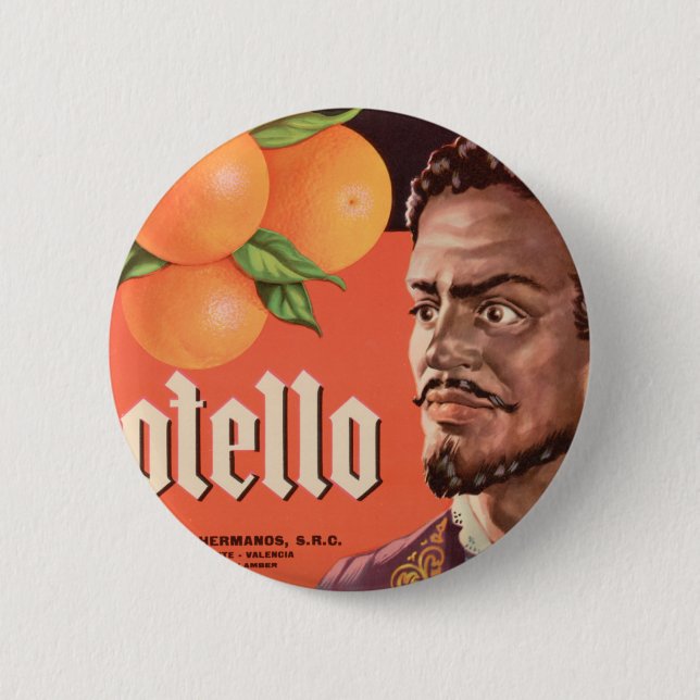 Otello Orange Label Pinback Button (Front)