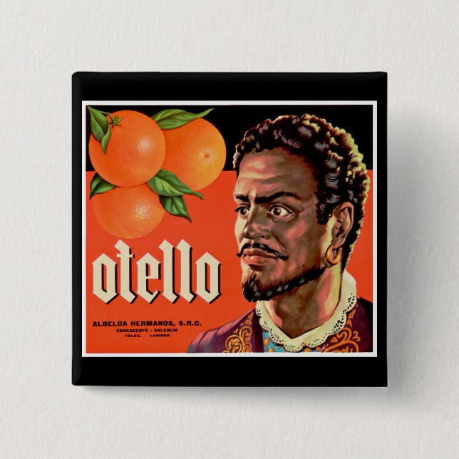 Otello Orange Label Pinback Button (Front)