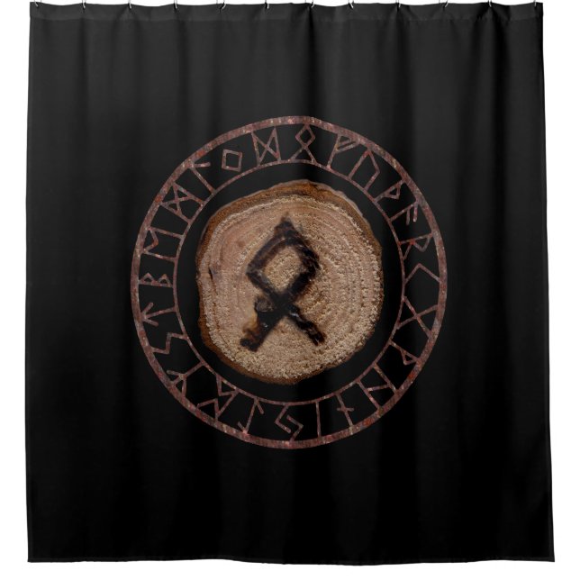 Othala Elder Futhark rune Shower Curtain (Front)
