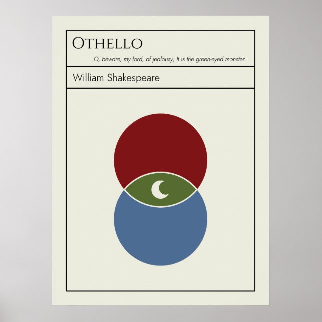 Othello Shakespeare Minimalist Abstract Art Design Poster (Front)