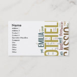 Othello Word Mosaic Business Card