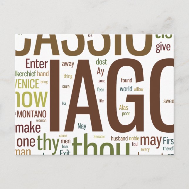 Othello Word Mosaic Postcard (Front)