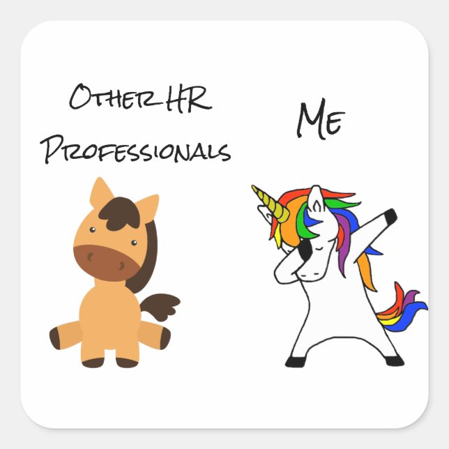Other HR Professionals Human Resources Unicorn Square Sticker (Front)