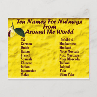 Other names for nutmegs. postcard