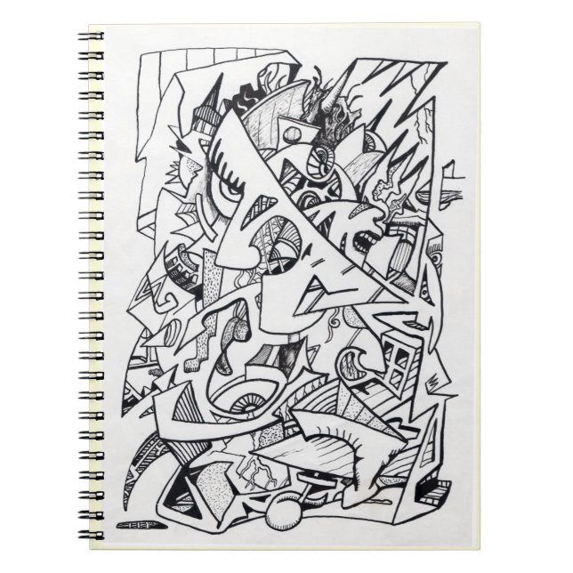 Other Planes of Here, ink drawing Notebook (Front)