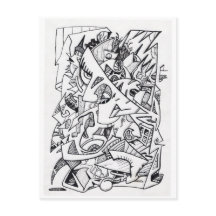 Other Planes of Here, ink drawing Postcard