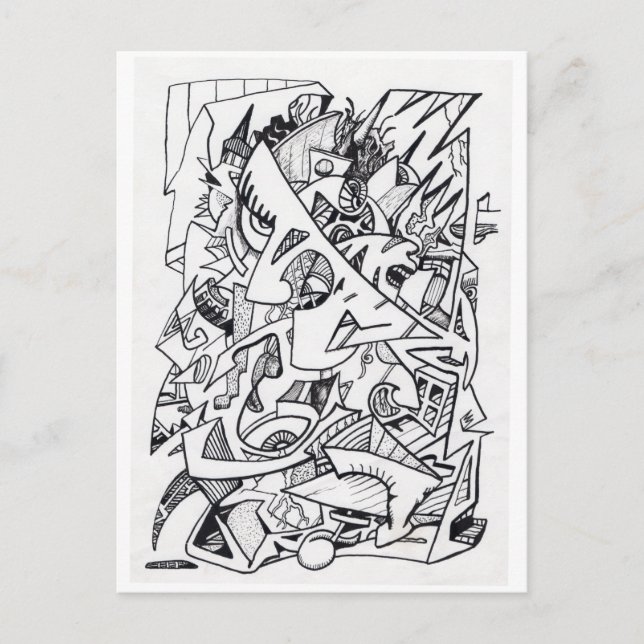 Other Planes of Here, ink drawing Postcard (Front)