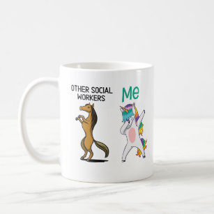Other Social Workers Vs Me Mug, Dabbing Unicorn  Coffee Mug