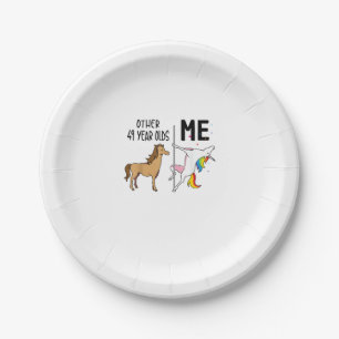 Other Unicorn 49 Year Olds Birthday And Me Gift Fo Paper Plates