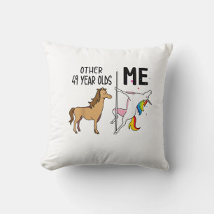 Other Unicorn 49 Year Olds Birthday And Me Gift Fo Throw Pillow
