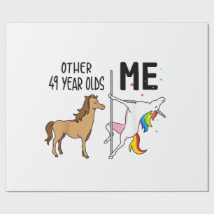 Other Unicorn 49 Year Olds Birthday And Me Gift Fo Wrapping Paper