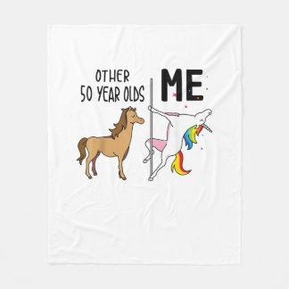 Other Unicorn 50 Year Olds Birthday And Me Gift Fo Fleece Blanket