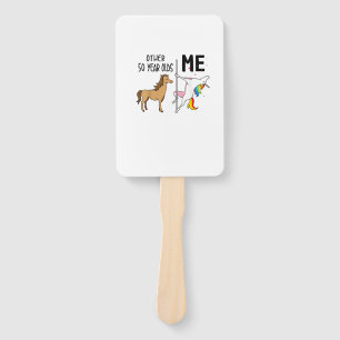 Other Unicorn 50 Year Olds Birthday And Me Gift Fo Hand Fan