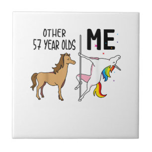 Other Unicorn 57 Year Olds Birthday And Me Gift Fo Ceramic Tile