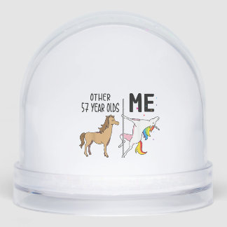 Other Unicorn 57 Year Olds Birthday And Me Gift Fo Snow Globe